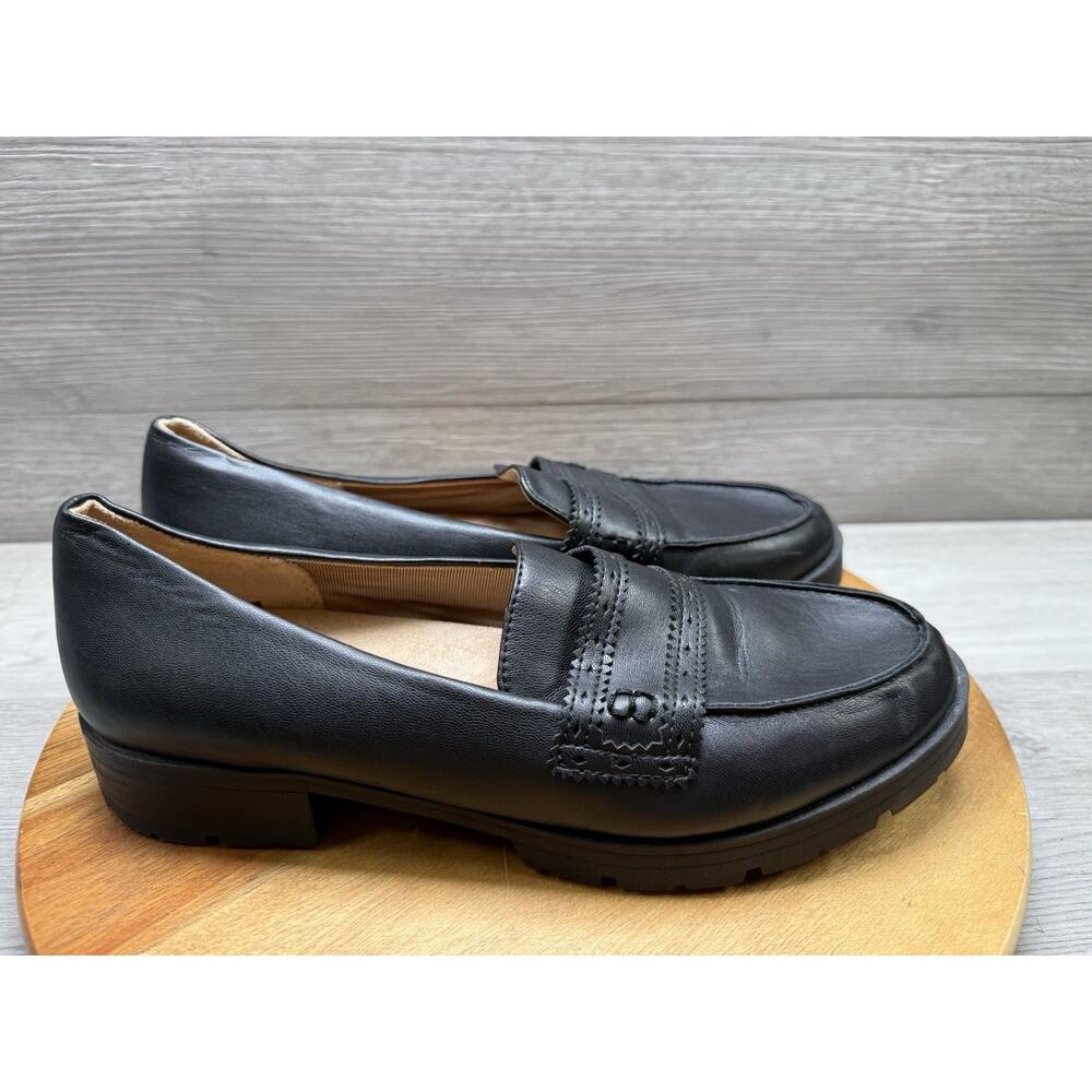 LifeStride London Black Penny Loafers Comfort Soft System Work Shoes Size 9W
